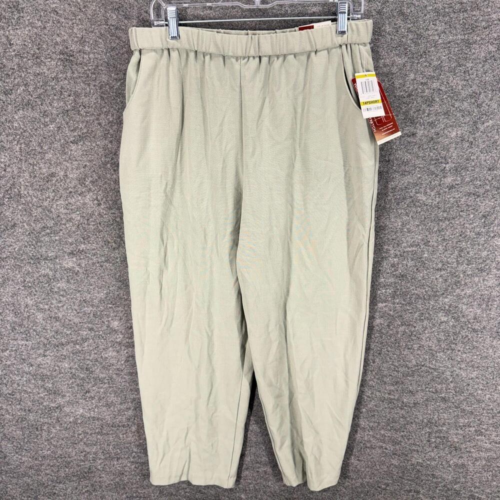 New JM Collection Pants Women 14P Petite Gray High Rise Chino Flat Front Pockets